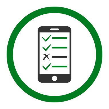 Mobil Test yuvarlak vektör simgesi