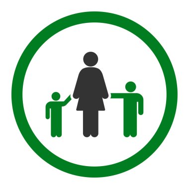 Anne ve çocuk yuvarlak vektör simgesi