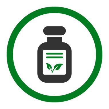 Doğal ilaçlar yuvarlak vektör simgesi