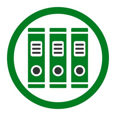 Office kitaplar yuvarlak vektör simgesi