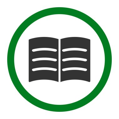 Açık kitap yuvarlak vektör simgesi