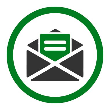 Açık posta yuvarlak vektör simgesi