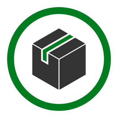 Paket yuvarlak vektör simgesi