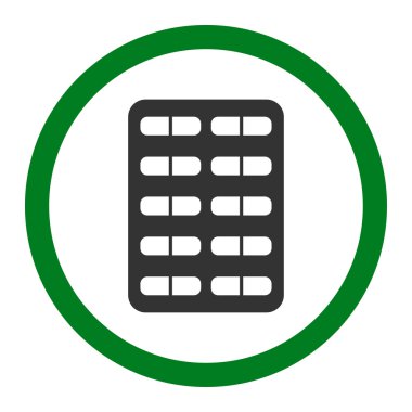 Hap Blister yuvarlak vektör simgesi