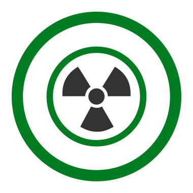Radyasyon tehlike yuvarlak vektör simgesi