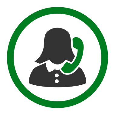 Resepsiyonist yuvarlak vektör simgesi