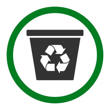 Geri dönüşüm kutusu yuvarlak vektör simgesi