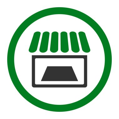 Dükkanı yuvarlak vektör simgesi