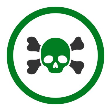 Skull And Bones yuvarlak vektör simgesi