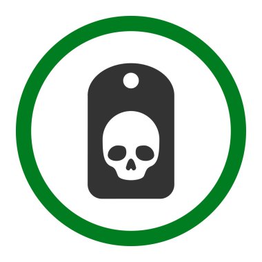 Kafatası etiket yuvarlak vektör simgesi