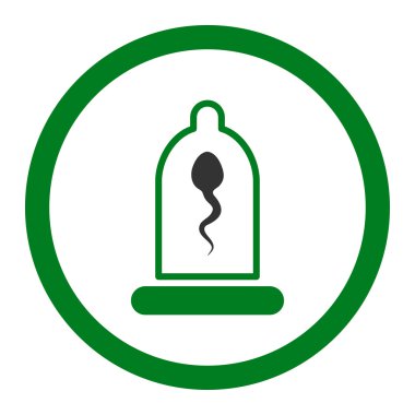 Sperm prezervatif yuvarlak vektör simgesi
