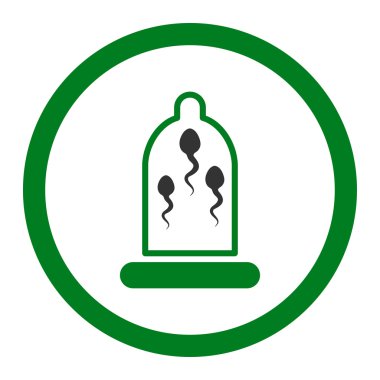 Sperm prezervatif yuvarlak vektör simgesi