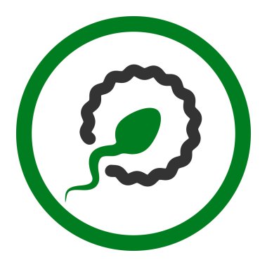 Sperm penetrasyon yuvarlak vektör simgesi