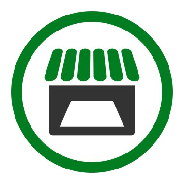 Mağaza yuvarlak vektör simgesi