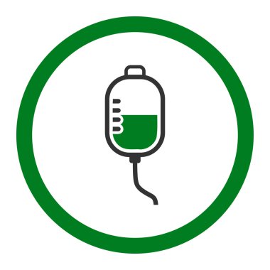 Terapi damlalık yuvarlak vektör simgesi