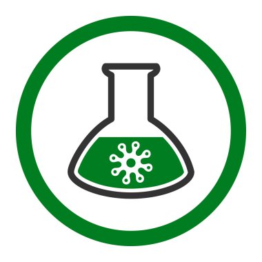 Virüs analiz yuvarlak vektör simgesi