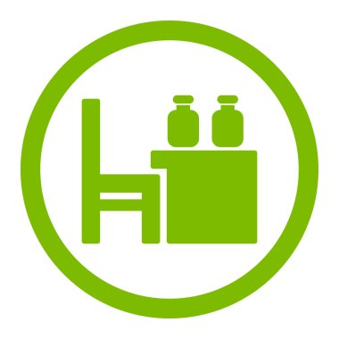 Eczacı tablo yuvarlak vektör simgesi