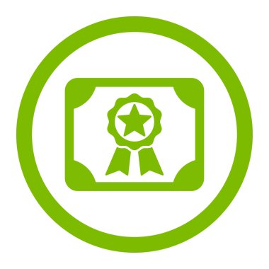 Ödülü Diploma yuvarlak vektör simgesi