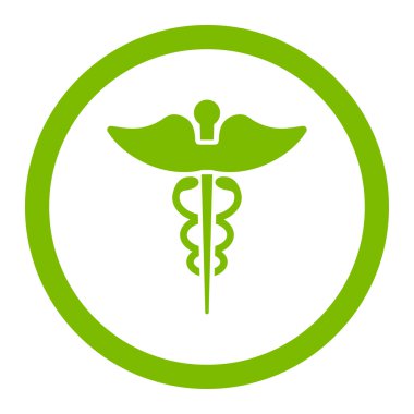 Caduceus yuvarlak vektör simgesi