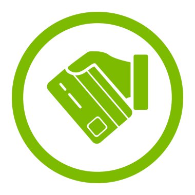 Kartı ödeme yuvarlak vektör simgesi