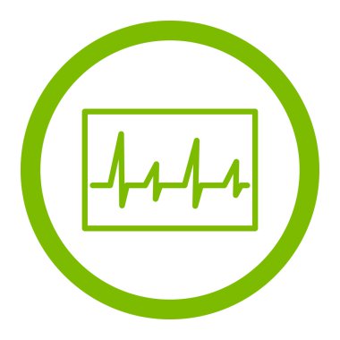 Kardiyogram yuvarlak vektör simgesi