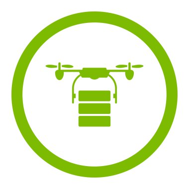 Kargo uçağı yuvarlak vektör simgesi