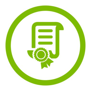 Sertifikalı kaydırma belge yuvarlak vektör simgesi