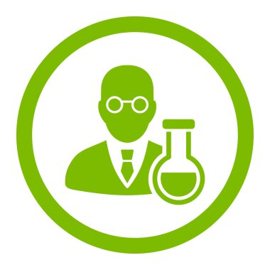 Kimyager yuvarlak vektör simgesi