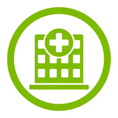 Klinik yuvarlak vektör simgesi