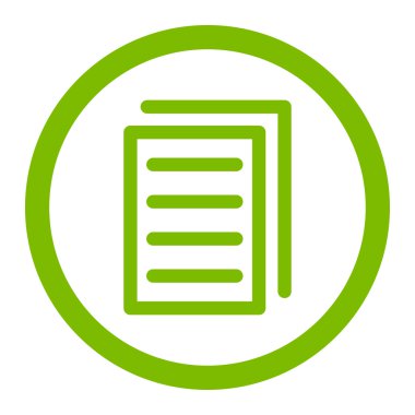 Kopya belge yuvarlak vektör simgesi