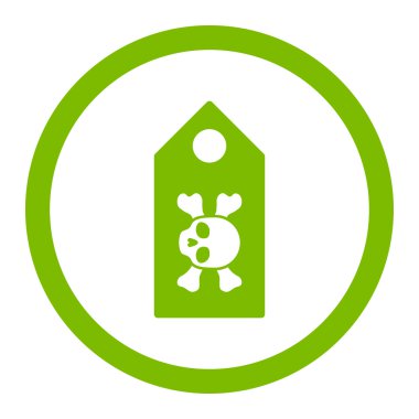 Ölüm etiket yuvarlak vektör simgesi