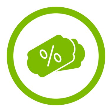 İndirim kuponları yuvarlak vektör simgesi