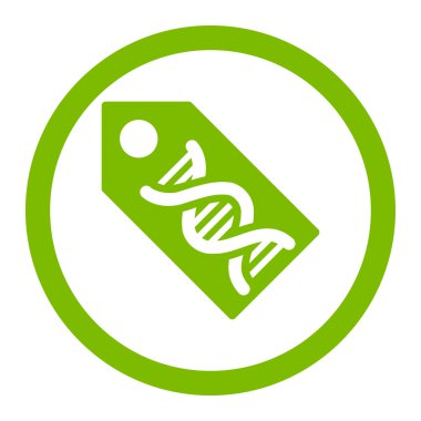 DNA işaret yuvarlak vektör simgesi