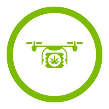 Uyuşturucu dron sevk irsaliyesi yuvarlak vektör simgesi