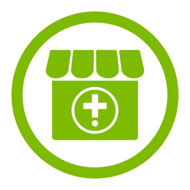 Eczane yuvarlak vektör simgesi