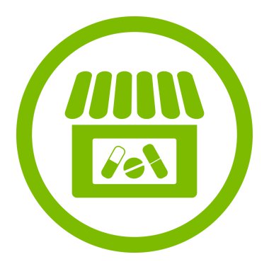 Eczane yuvarlak vektör simgesi