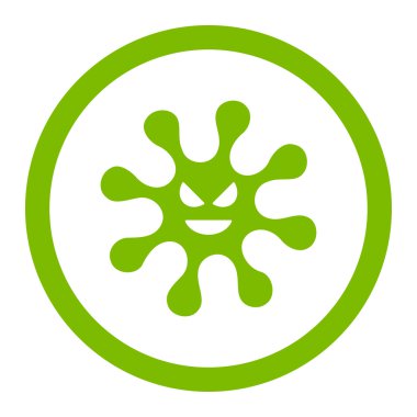 Kötü bakteri yuvarlak vektör simgesi