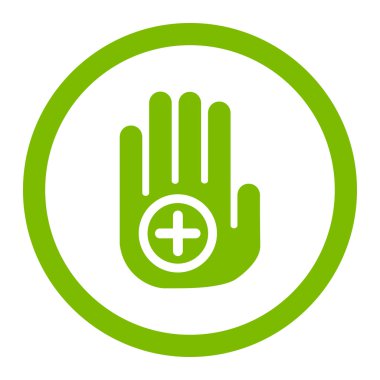 El tıbbi işaret yuvarlak vektör simgesi