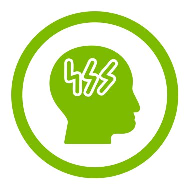 Baş ağrısı yuvarlak vektör simgesi