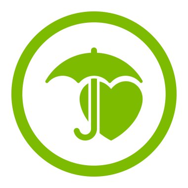 Kalp koruma yuvarlak vektör simgesi