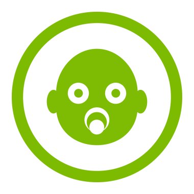 Bebek kafa yuvarlak vektör simgesi