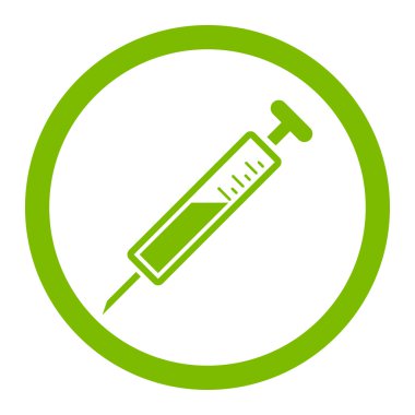 Enjeksiyon yuvarlak vektör simgesi