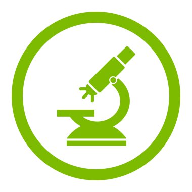 Labs mikroskop yuvarlak vektör simgesi
