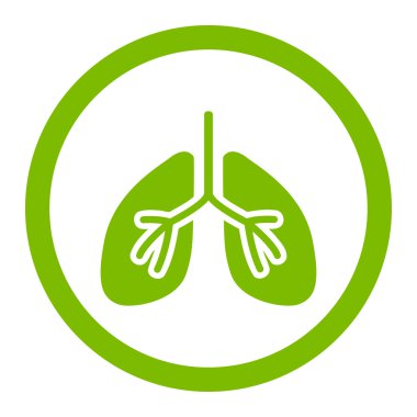 Akciğerler yuvarlak vektör simgesi