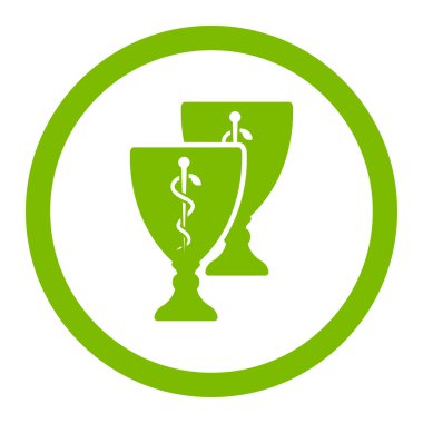 Tıbbi bardak yuvarlak vektör simgesi