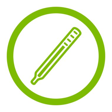 Tıbbi termometre yuvarlak vektör simgesi