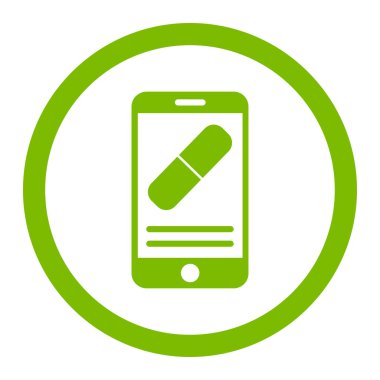 İlaç Online bilgi yuvarlak vektör simgesi