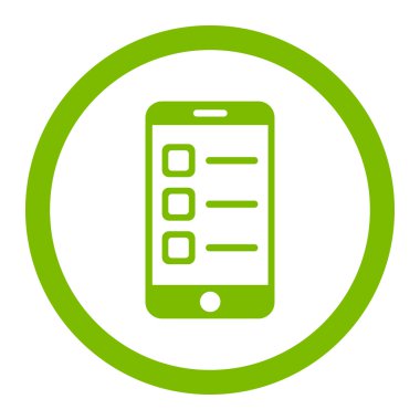 Mobil listesi yuvarlak vektör simgesi