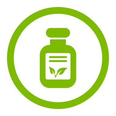 Doğal ilaçlar yuvarlak vektör simgesi