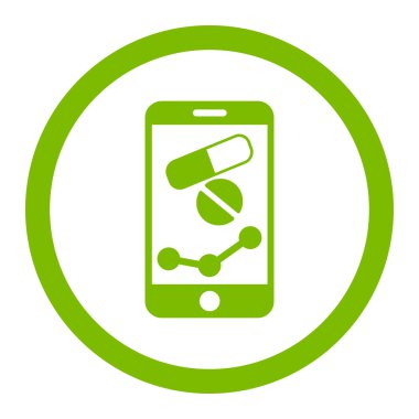 Eczane Online raporu vektör simge yuvarlak